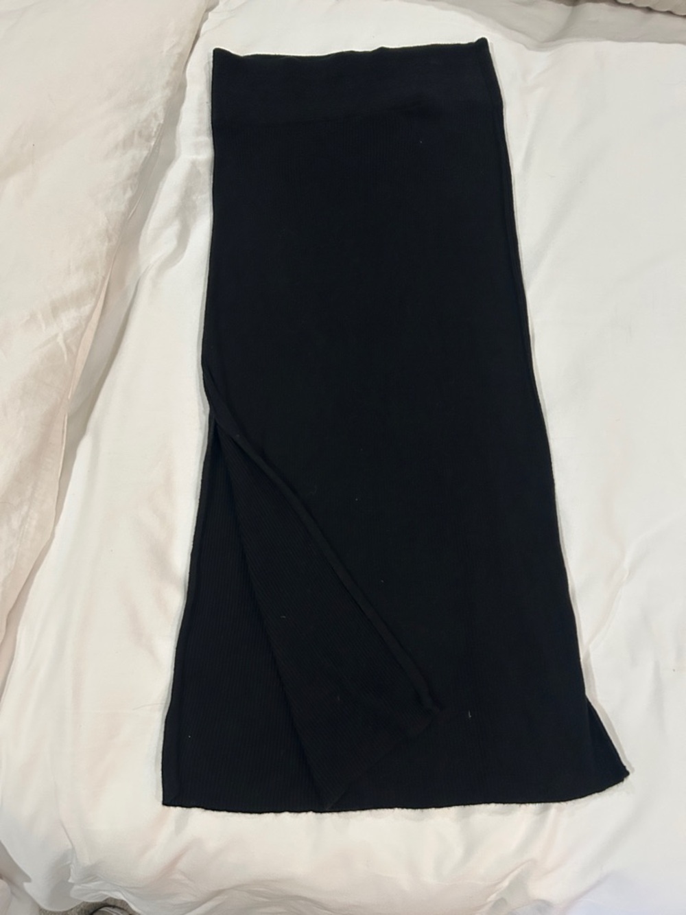 Free People Black Ribbed Knit Midi Skirt